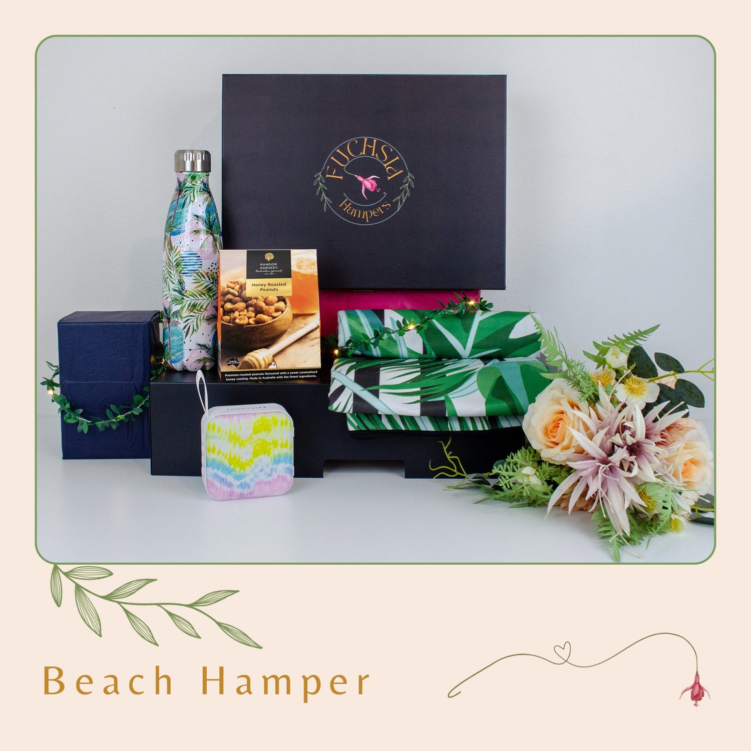 Luxury beach gift hamper — Fuchsia Hampers, Sydney