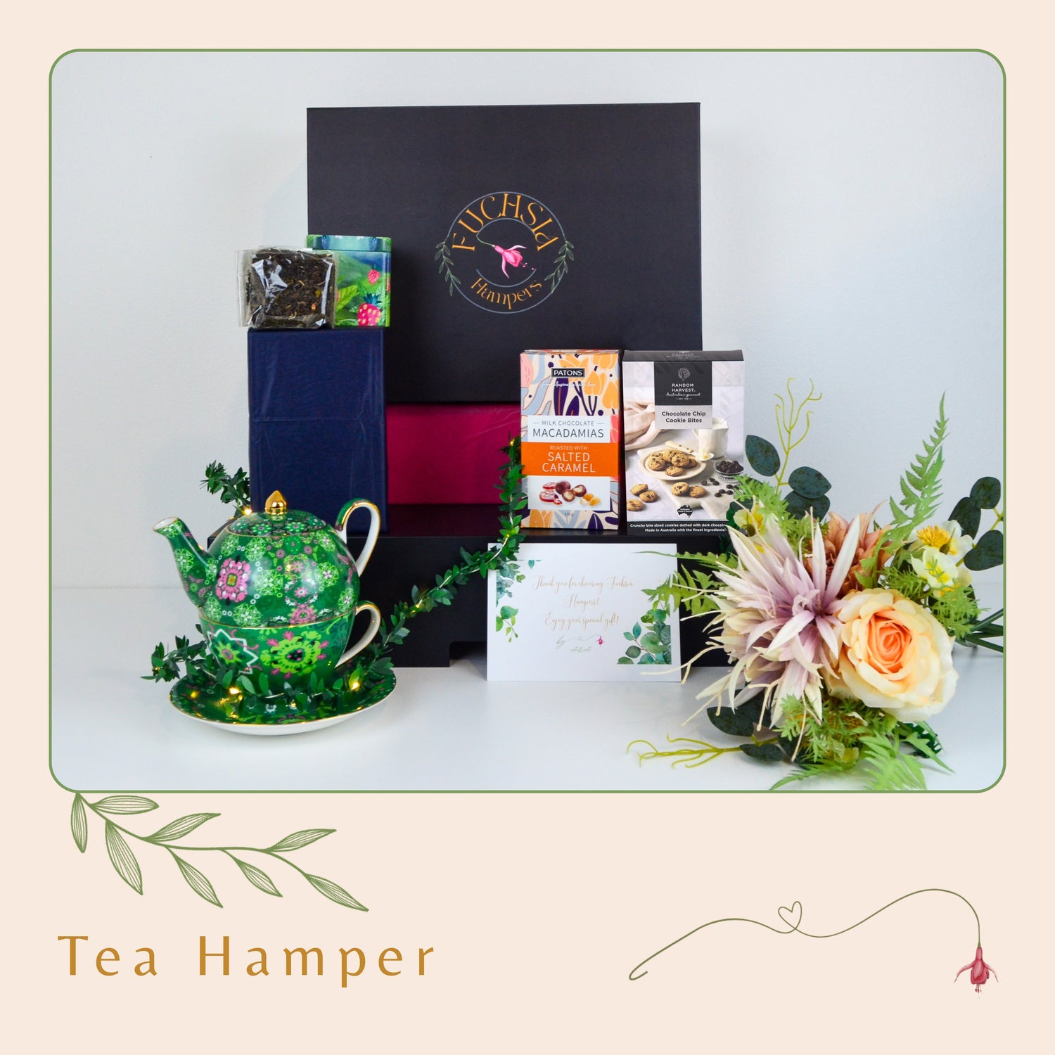 Premium tea gift hamper — Fuchsia Hampers, Sydney